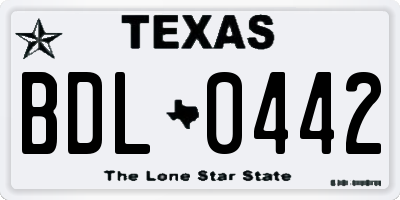 TX license plate BDL0442