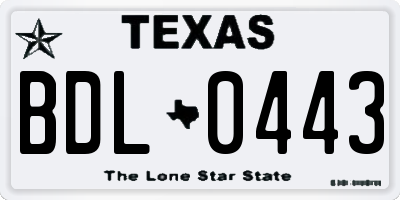 TX license plate BDL0443