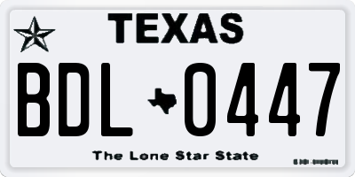 TX license plate BDL0447