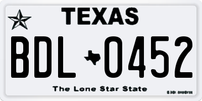 TX license plate BDL0452