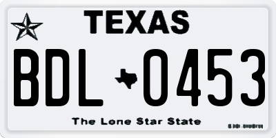 TX license plate BDL0453