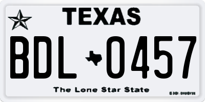 TX license plate BDL0457