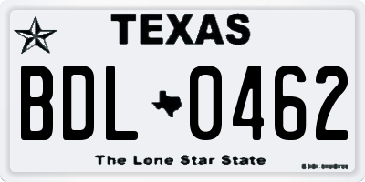 TX license plate BDL0462