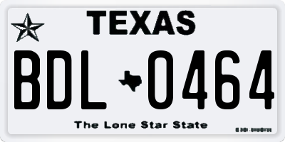 TX license plate BDL0464