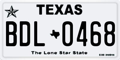 TX license plate BDL0468
