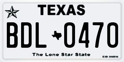 TX license plate BDL0470