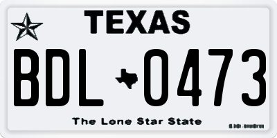 TX license plate BDL0473