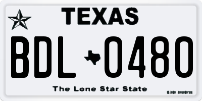 TX license plate BDL0480