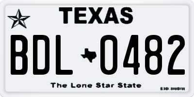 TX license plate BDL0482