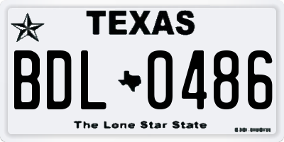 TX license plate BDL0486