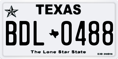 TX license plate BDL0488