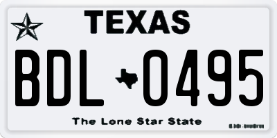TX license plate BDL0495