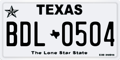 TX license plate BDL0504
