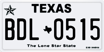 TX license plate BDL0515