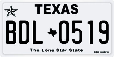 TX license plate BDL0519