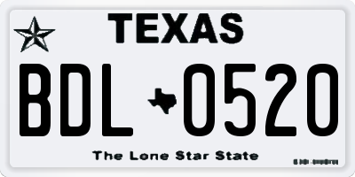 TX license plate BDL0520