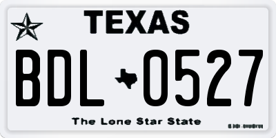 TX license plate BDL0527
