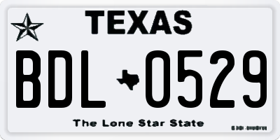 TX license plate BDL0529