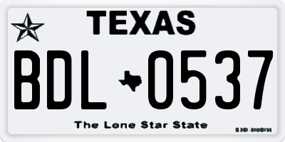 TX license plate BDL0537