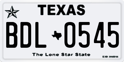 TX license plate BDL0545