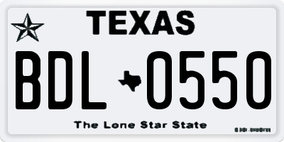 TX license plate BDL0550