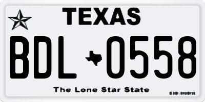 TX license plate BDL0558