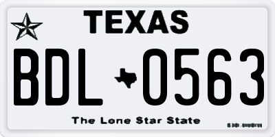 TX license plate BDL0563