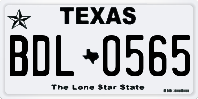 TX license plate BDL0565