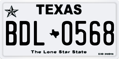 TX license plate BDL0568