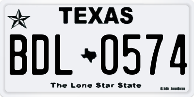 TX license plate BDL0574