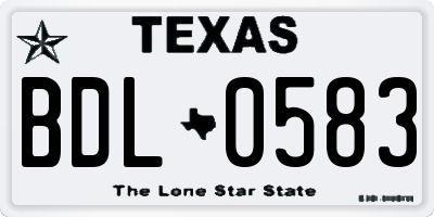 TX license plate BDL0583