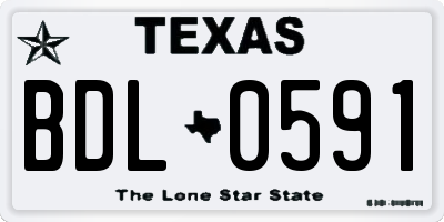 TX license plate BDL0591