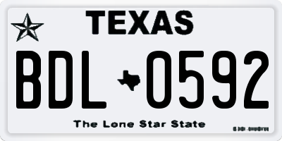 TX license plate BDL0592