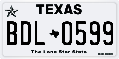 TX license plate BDL0599