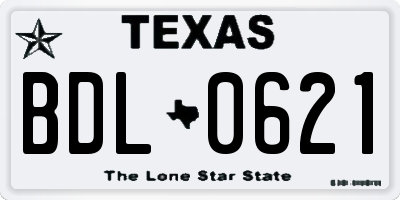 TX license plate BDL0621
