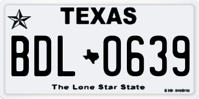 TX license plate BDL0639