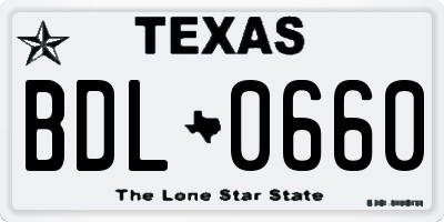 TX license plate BDL0660