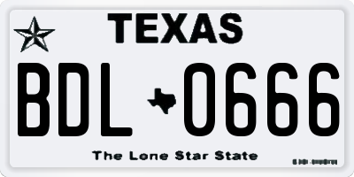 TX license plate BDL0666