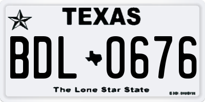 TX license plate BDL0676