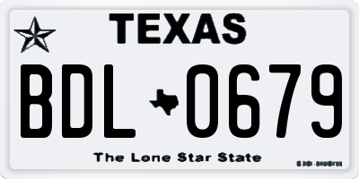 TX license plate BDL0679
