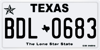 TX license plate BDL0683