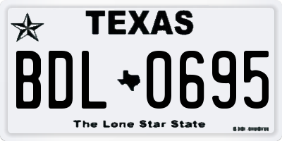 TX license plate BDL0695