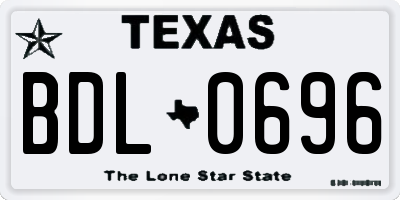 TX license plate BDL0696