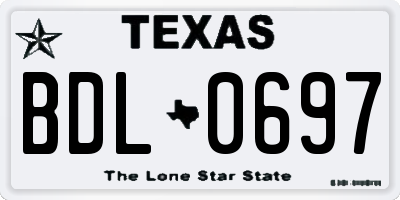 TX license plate BDL0697