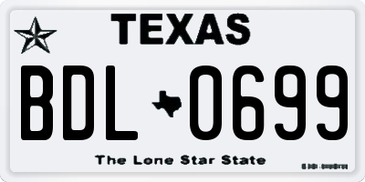 TX license plate BDL0699