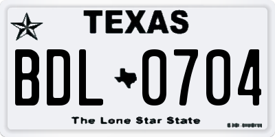 TX license plate BDL0704