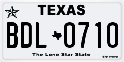 TX license plate BDL0710
