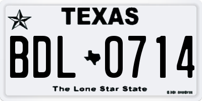 TX license plate BDL0714