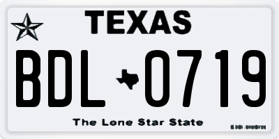 TX license plate BDL0719