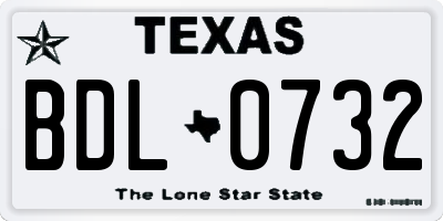 TX license plate BDL0732